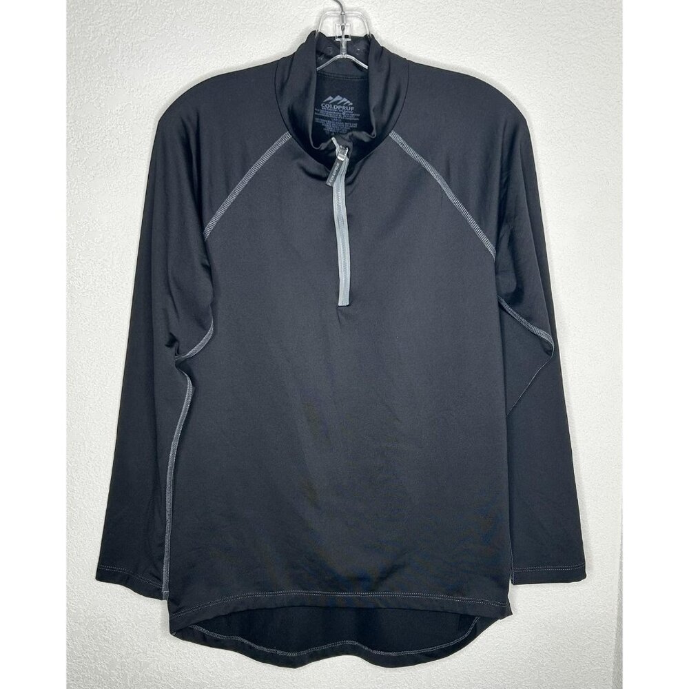 ColdPruf Pullover Women Large Black 1/4 Zip Thermal Base Layer Performance Shirt